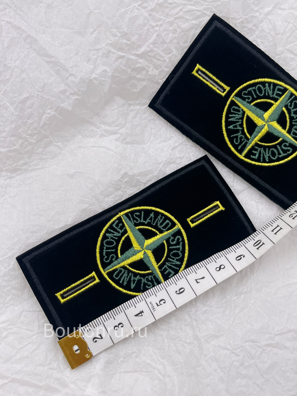Нашивка прямоугольная черная бренд SI (Стоун Ай.) 5х10 см