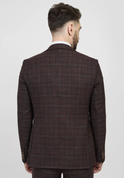 Мужской классический костюм (бордовый) В67