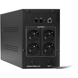 Источник бесперебойного питания Exegate EP285515RUS ИБП ExeGate SpecialPro UNB-2000.LED.AVR.EURO.RJ.USB &lt;2000VA/1200W, LED, AVR, 4 евророзетки, RJ45/11, USB, Black&gt;