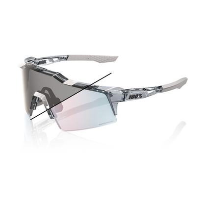 Спортивные очки с диоптриями 100% Speedcraft SL / Polished Translucent Grey / Rose Gold Mirror Photochromic