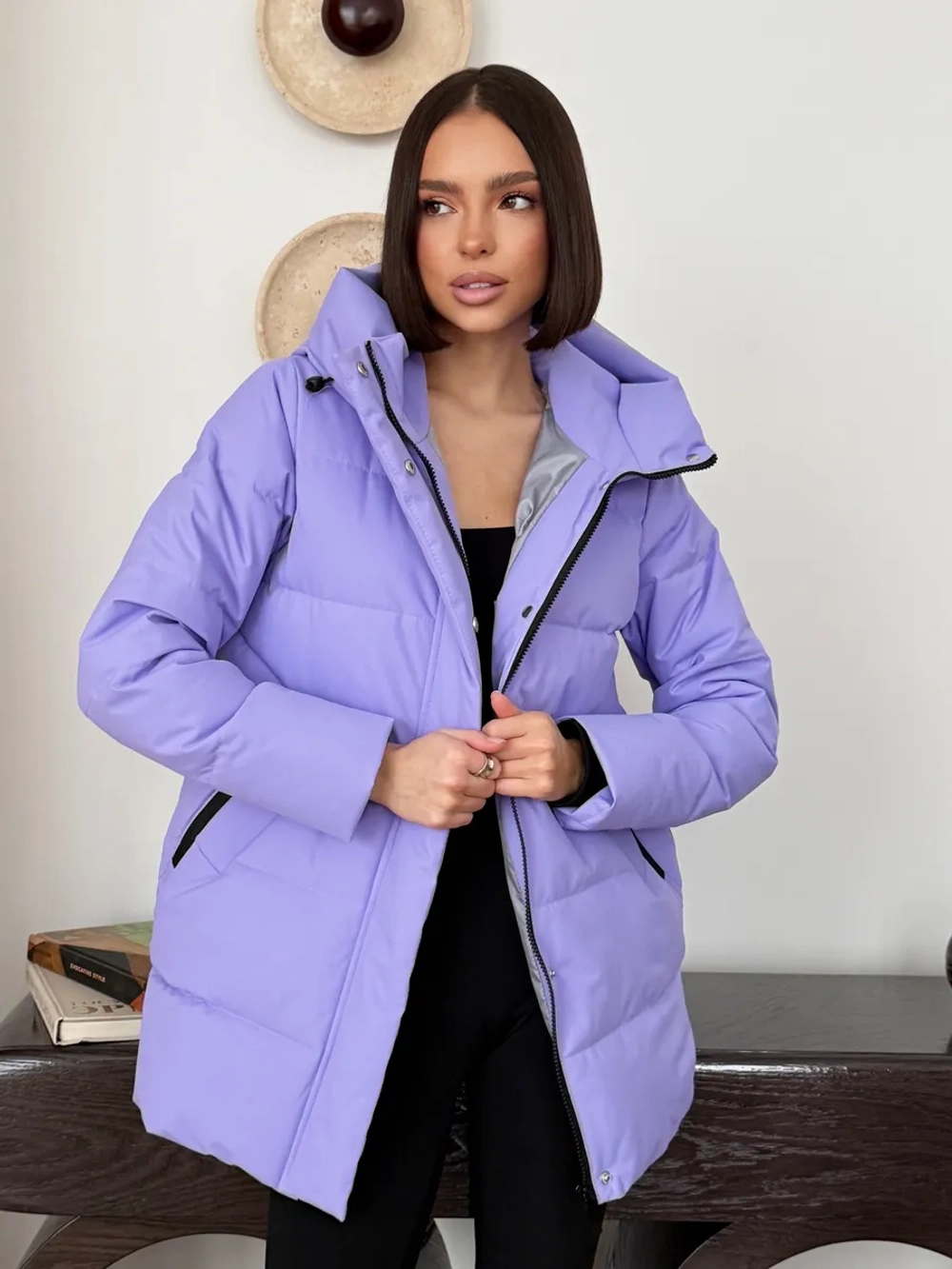 Куртка весенняя удлиненная с капюшоном