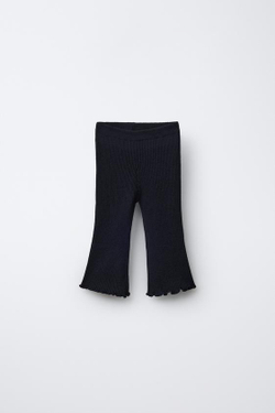 ZARA БРЮКИ FLARE В РУБЧИК, СИНИЙ