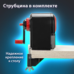 Точилка механическая BRAUBERG "ULTRA" для чернографитных и цветных карандашей крепление к столу корпус черный с красным (2 штуки в упаковке)