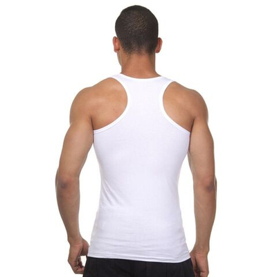 Белая хлопковая майка-борцовка (Размер: XL) (Цвет: белый)