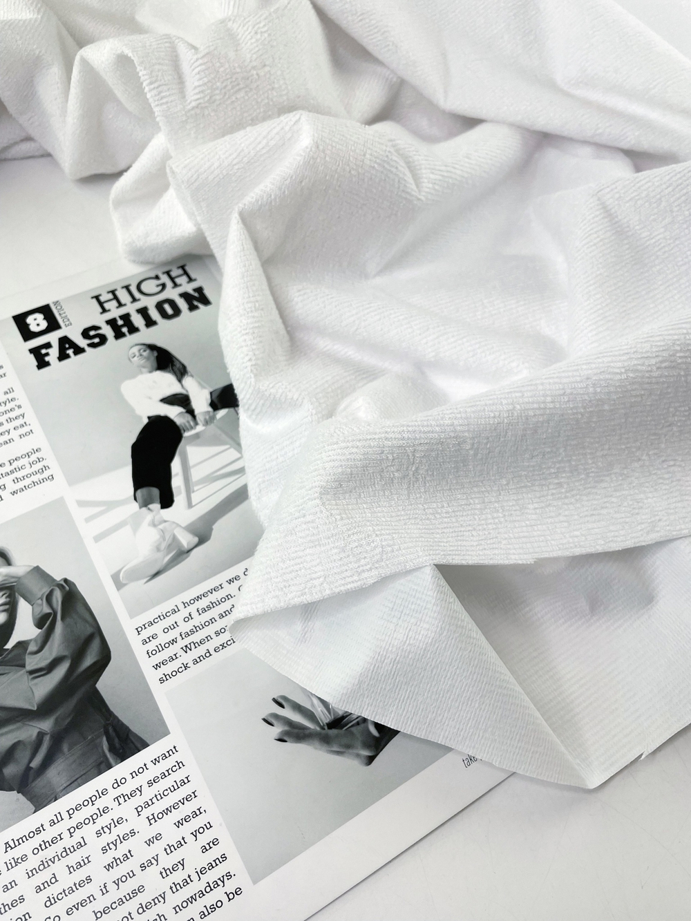 БЕЛАЯ - Непромокаемая махра ХЛОПКОВАЯ (мулетон) (КРВ653 Олеся)