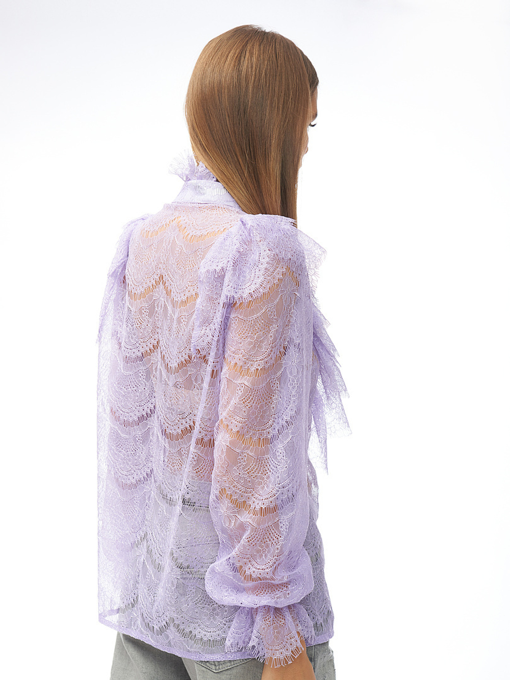 Блуза кружево с жабо