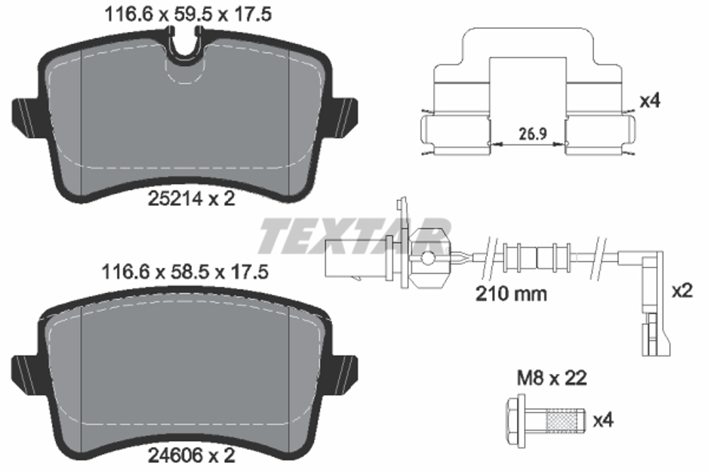 TEXTAR - 2521403-TET - Brake Pad Set, disc brake