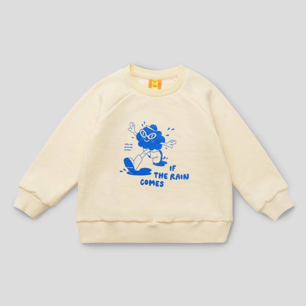 Свитшот сливочный "If the Rain comes"