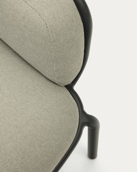 Уличный 2-местный диван Joncols с бежевой обивкой и серым алюминием 164 см