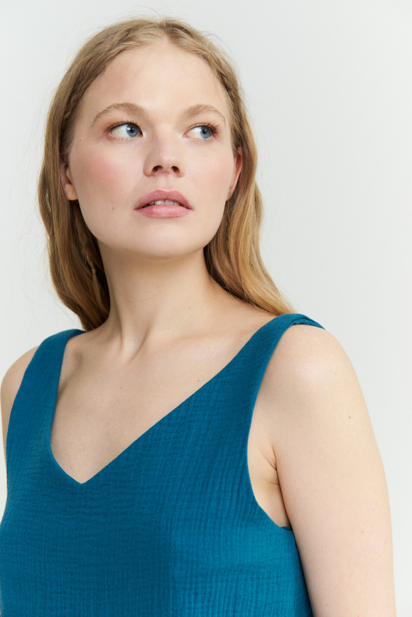 Муслиновый топ лазурный