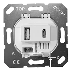 Donel USB зарядное устройство, 3.1A. тип A:max 18W,тип С:max 32W, белый, серия DUSB.