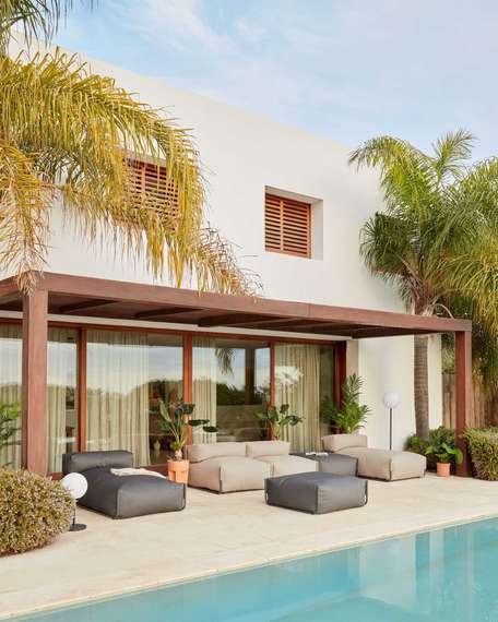 Пуф-шезлонг уличный Square для модульного дивана 165x110 бежевый