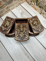 Шкатулка 3-х секционная "Лев"