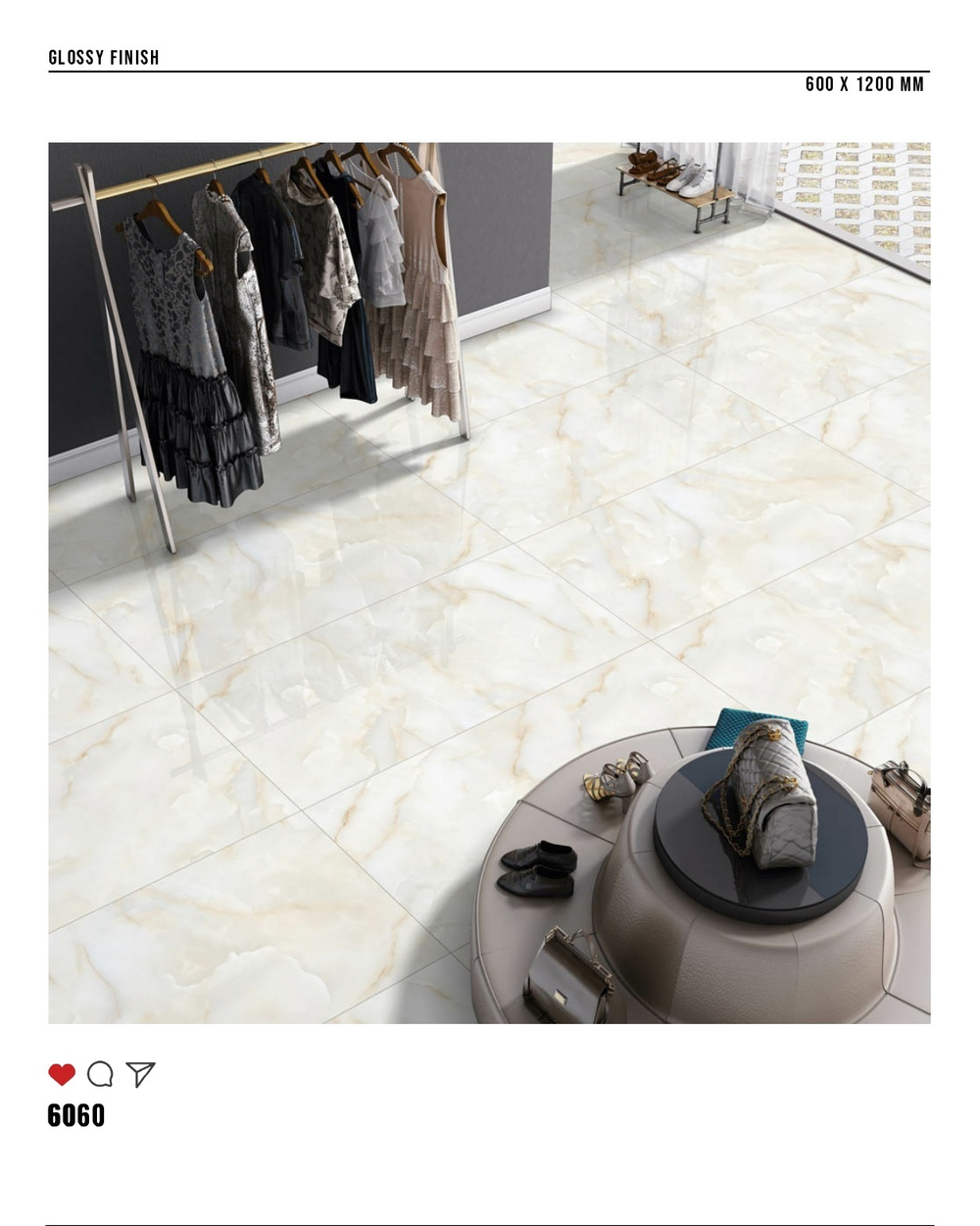 Керамогранит glossy №1 60х120, 6060