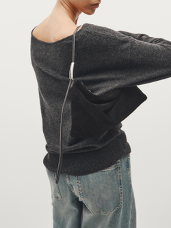 Massimo Dutti Маленькая сумка из замши, черный