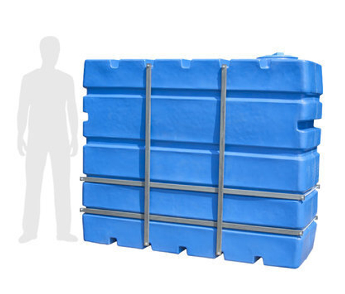 Емкость в металлической обрешётке, узкая ЕмВП 2200  Экогрупп ДВ 2200 л. (2220 л.) вертикальный (1760x820x2070см;синий) - арт.561115