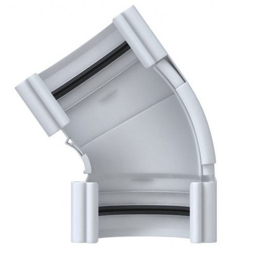 Угол желоба регулируемый 120-145 градусов ПВХ Альта-Профиль Элит Белый 125 мм
