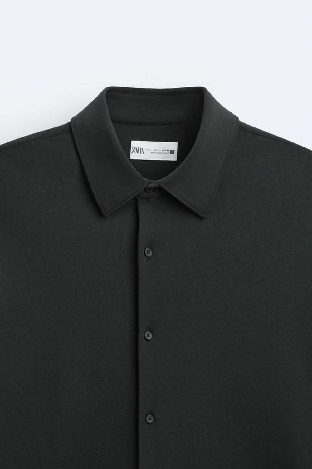 ZARА РУБАШКА ИЗ ЭЛАСТИЧНОЙ РЕЛЬЕФНОЙ ТКАНИ, ЧЕРНЫЙ