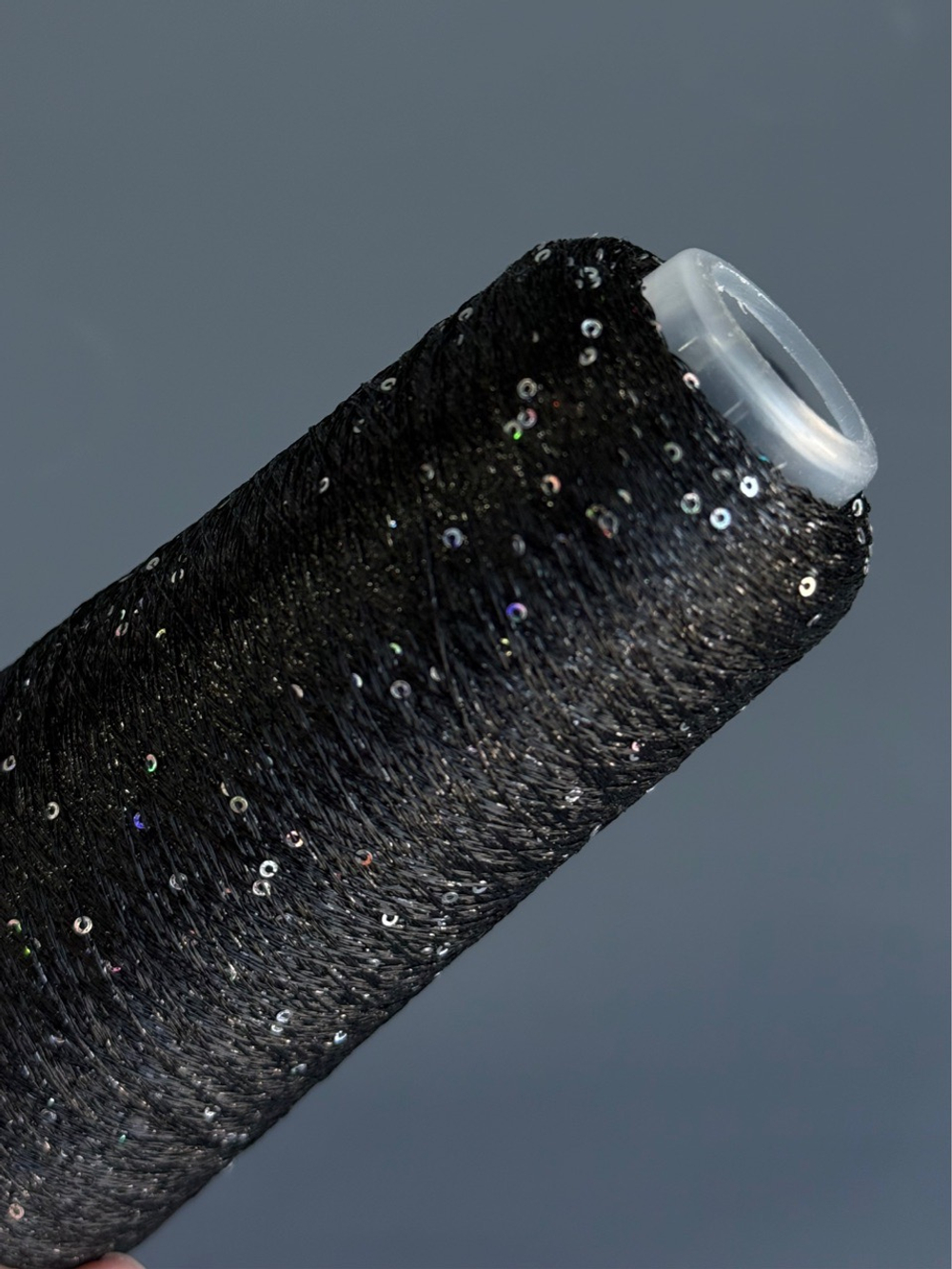 Пряжа Siyue Lurex Sequins пайтка 1,5 мм (14/черный, голография), 1800м/50гр