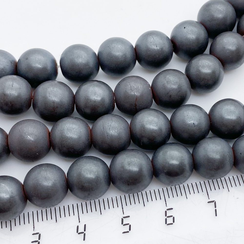 Гематит матовый, имитация, диаметр 10-10,2 мм, цена за 19 шт (1/2 нити)