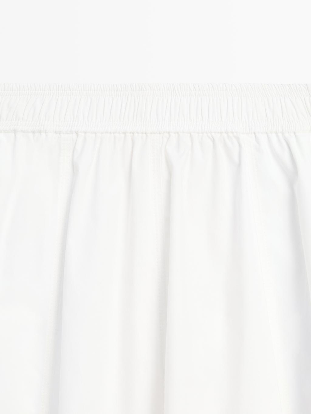 Massimo Dutti Длинная юбка из поплина со сборками, белый