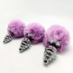 Анальная пробка Metal Anal Fluffly Twist Plug L Purple 70398AL