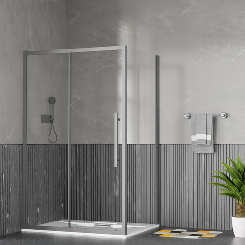 Душевое ограждение Esbano ESOGF129PSGM 120x90x195 Прямоугольная цвет оружейная сталь