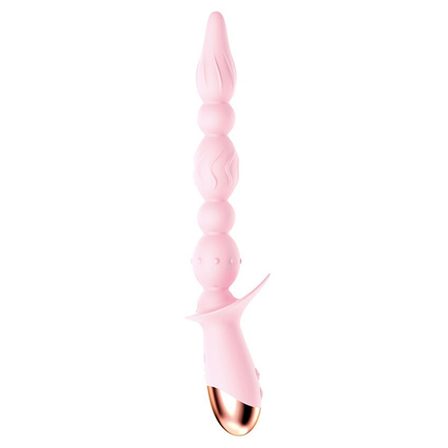 Розовый анальный вибратор-ёлочка с 10 режимами вибрации Bior Toys Erowoman-Eroman EE-10290