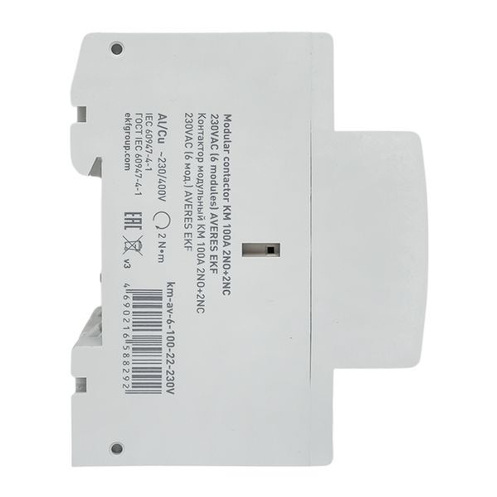 Контактор модульный EKF km-av-6-100-22-230V