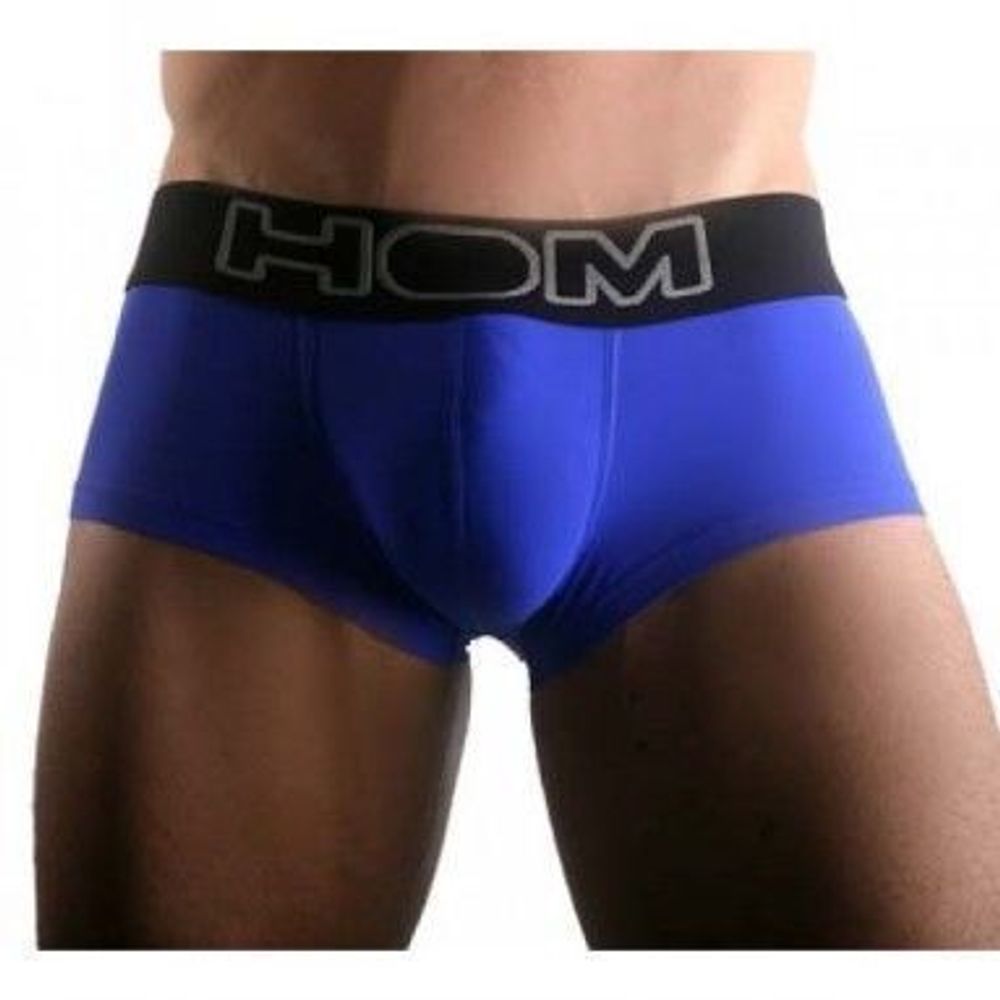 Мужские трусы боксеры  синие с черной резинкой HOM Sports Night Therapy  Trunk Blue