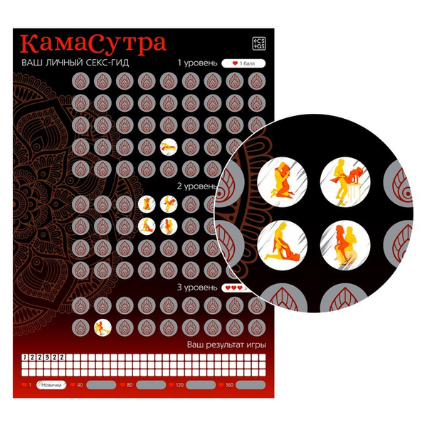Плакат для пар со скретч-слоем «Секс-гид. Камасутра»