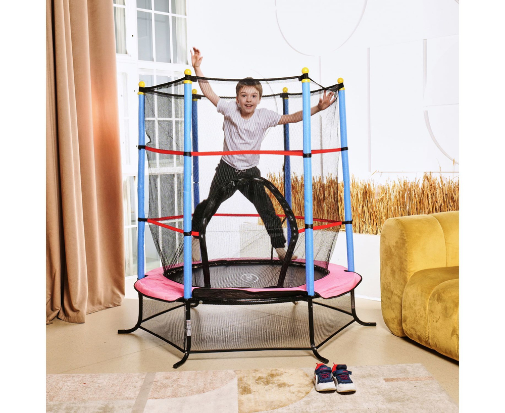 Батут детский DFC SMRKIDS 55" с сеткой, PINK