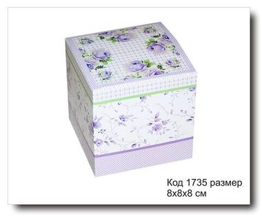 Коробочка подарочная кубик код 1735 размер 8х8х8 см