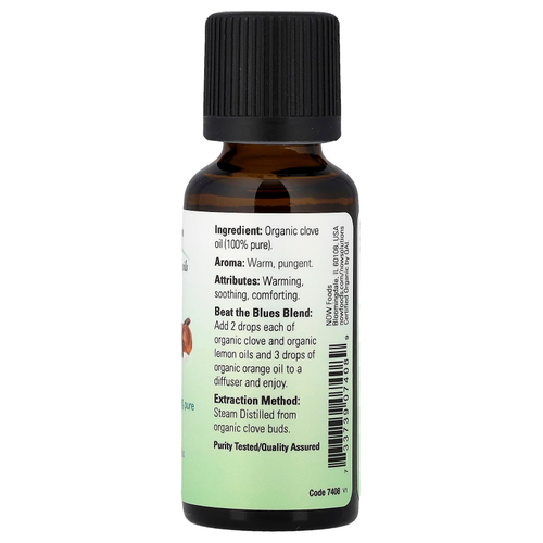 NOW Foods, Органические эфирные масла, гвоздика, 1 жидк. унц. (30 мл)