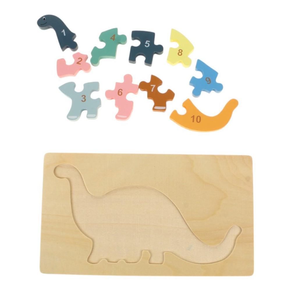Развивающая игрушка деревянная Пазл-вкладыш по номерам Динозавр, C-41805