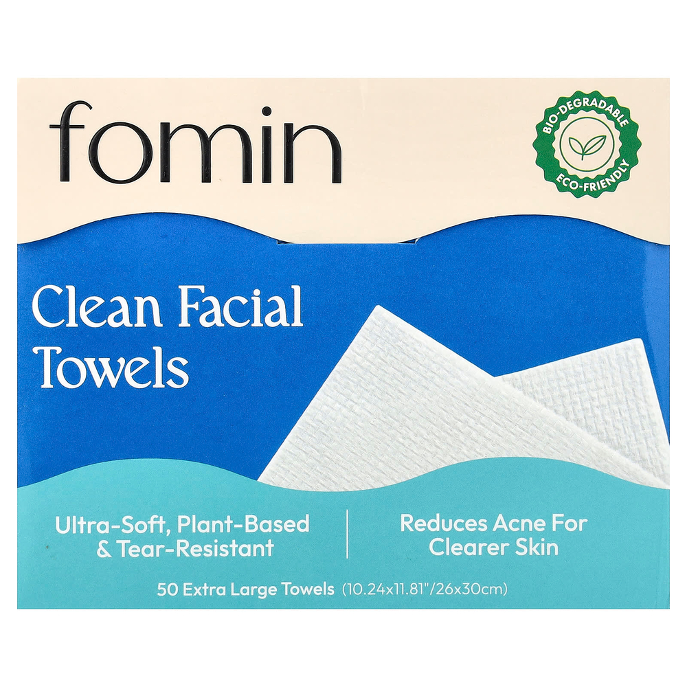 fomin, чистые салфетки для лица, очень большие, 50 салфеток