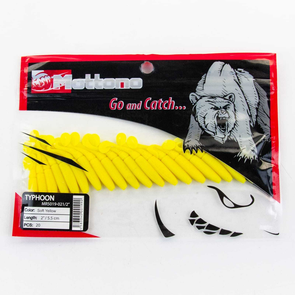 Виброхвост Mottomo Typhoon (55мм, 1гр), 20шт/уп