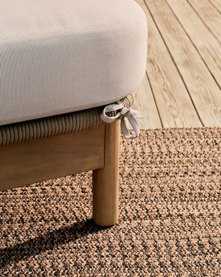 Двухместный шезлонг Catalina из бежевого шнура и массива акации Испания La Forma