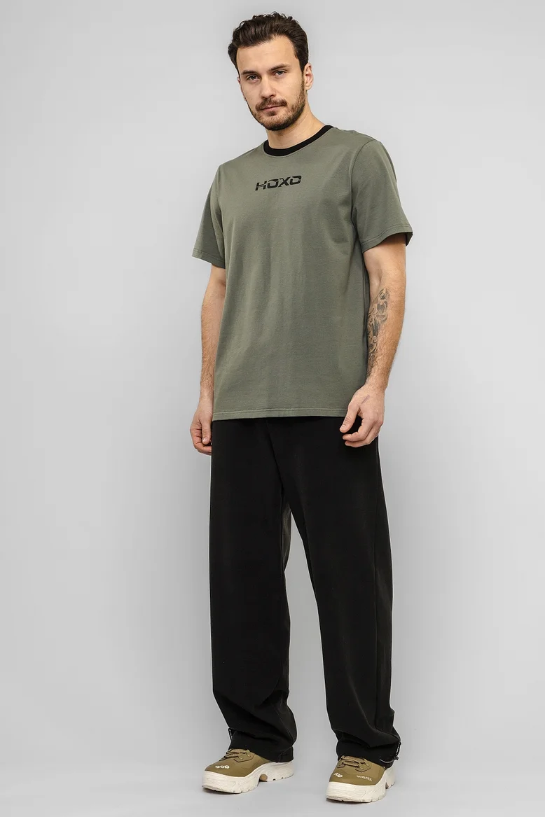 Брюки спортивные с утяжкой внизу, мужские, цвет "Чёрная скала"