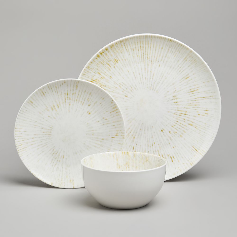 НАБОР ОБЕДЕННЫЙ BRONCO "DAILY" НА 4 ПЕРСОНЫ 12 ПРЕДМЕТОВ ГОРЧИЧНЫЙ