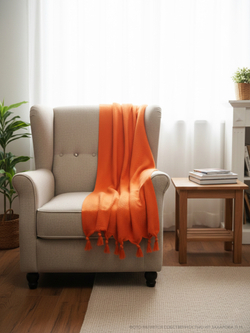 Плед-покрывало из хлопка Sidney, цвет Оранжевый