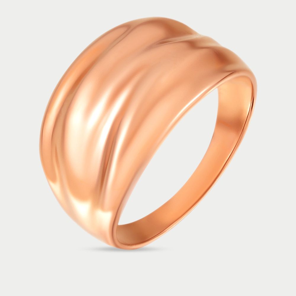 Кольцо женское из розового 585 пробы без вставок (арт. 018685)