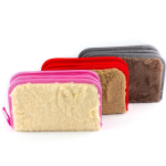 Пенал 2 отделения Alingar, искусственный мех, молния, 115 х 190 мм, "FLUFFY", микс (розовый,голубой, бежевый,шоколадный)