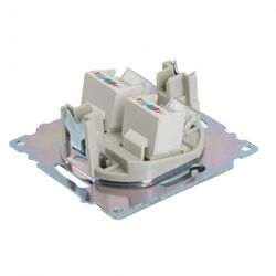 Розетка двойная Ethernet RJ-45 без рамки Stekker Катрин 50005