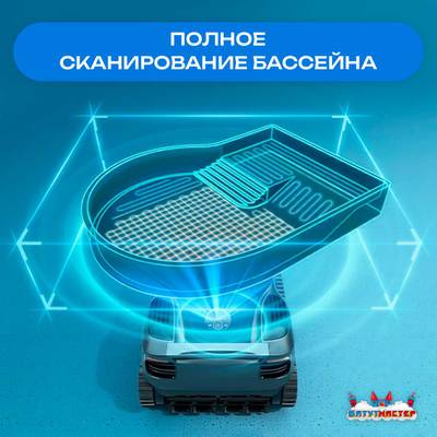 Умный робот-пылесос для бассейна «PoolRider»: сканирование, маршрутизация до 18 000 л/ч