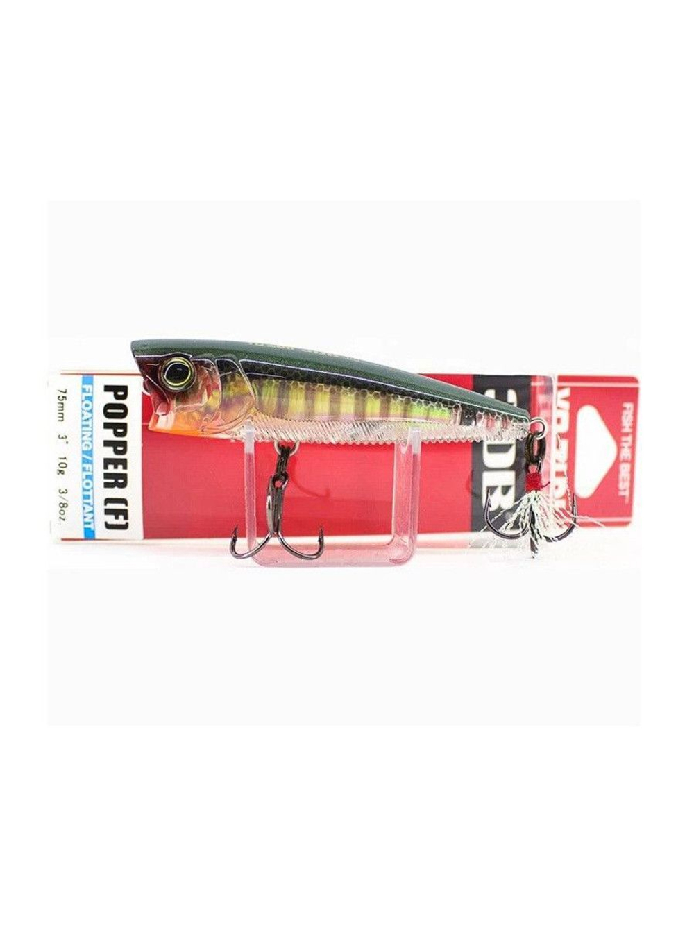 Воблер для рыбалки R1101-RBG 3DB Popper 75F, 75мм, 10г.
