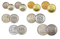 Набор из 7 регулярных монет РФ 2014 года. ММД (1 коп. 5 коп. 10 коп. 50 коп. 1 руб., 1 руб.