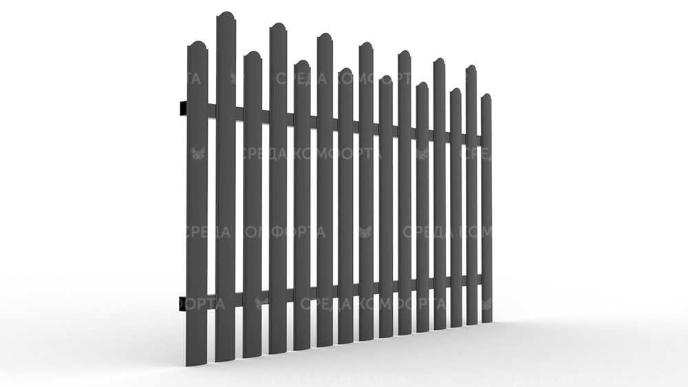 Забор из евроштакетника ZBR0048