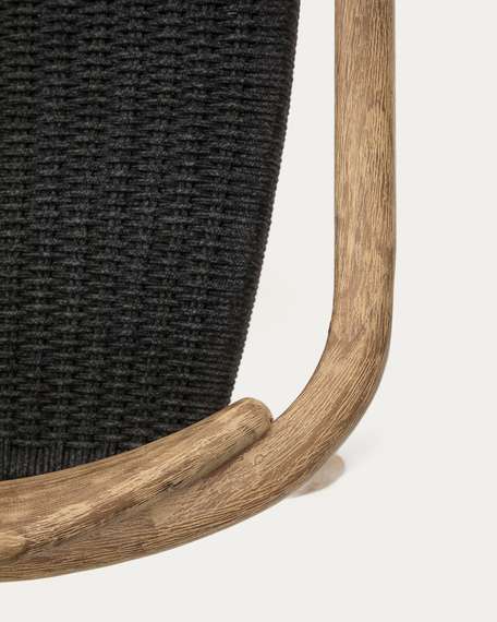 Стул Glynis массив эвкалипта с черным сиденьем