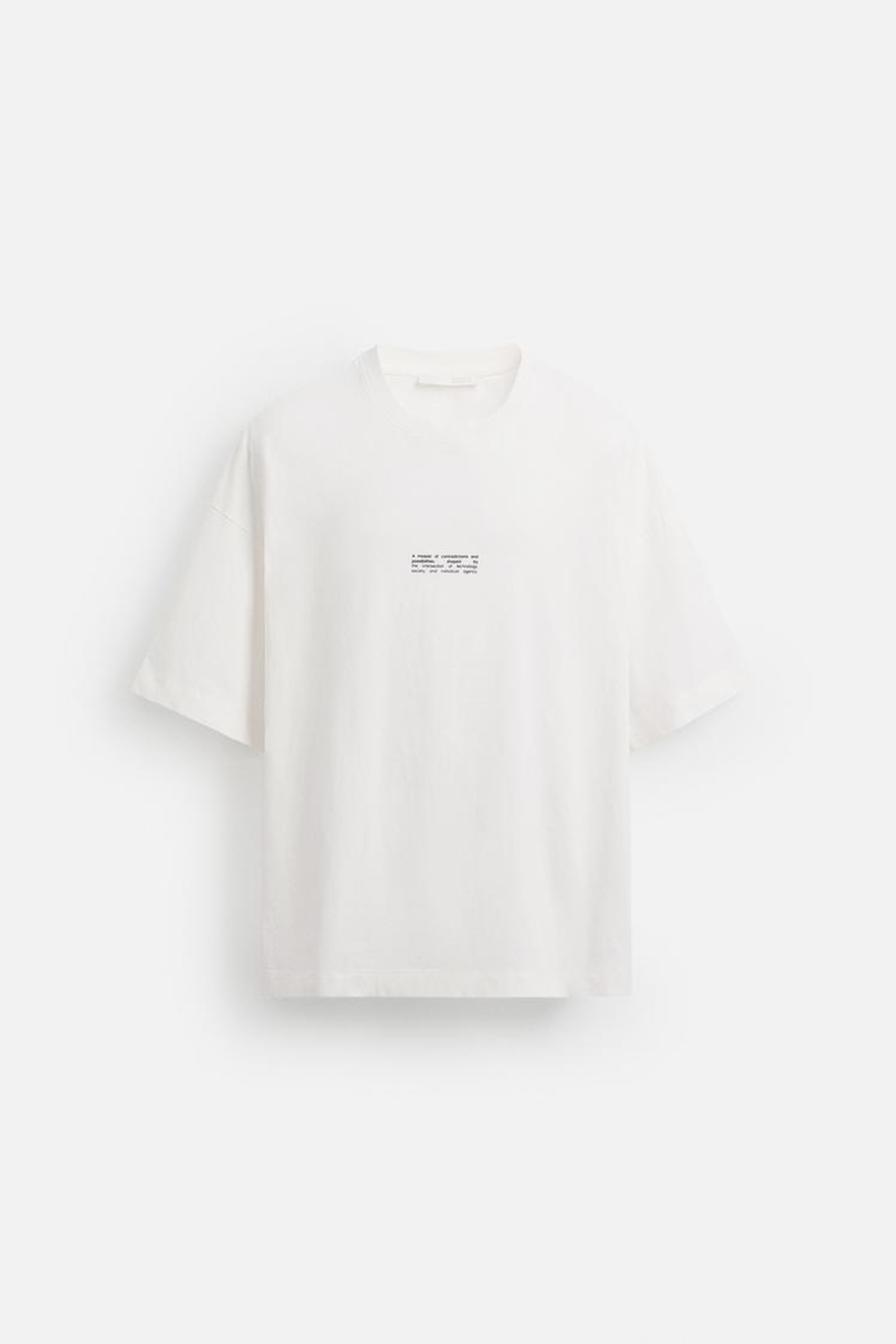 ZARA ФУТБОЛКА С ГРАФИЧЕСКИМ ПРИНТОМ, БЕЛЫЙ